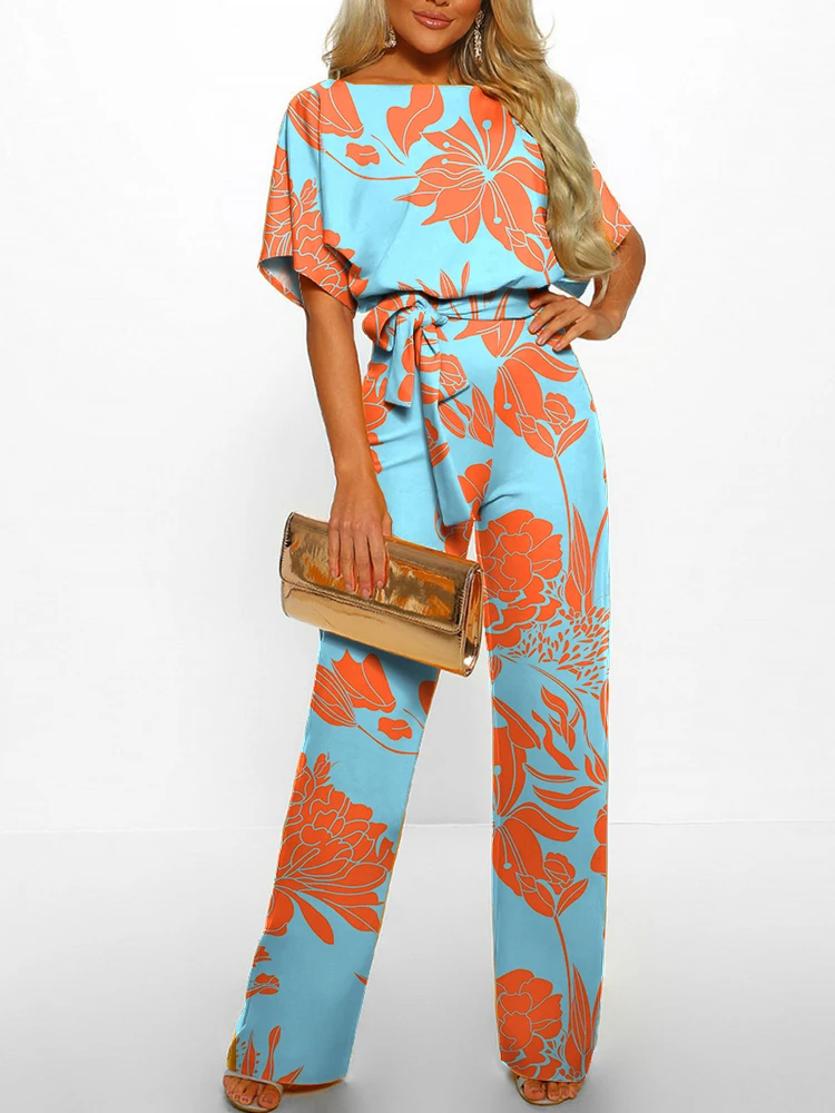 Elegant Casual High Street Slim Rompers Women Skew Collar Short Sleeve Long Jumpsuit Summer Off Shoulder Lace-up Straight Romper
Elegant Casual High Street Slim Rompers Women Skew Collar Short Sleeve Long Jumpsuit Summer Off Shoulder Lace-up Straight Romper