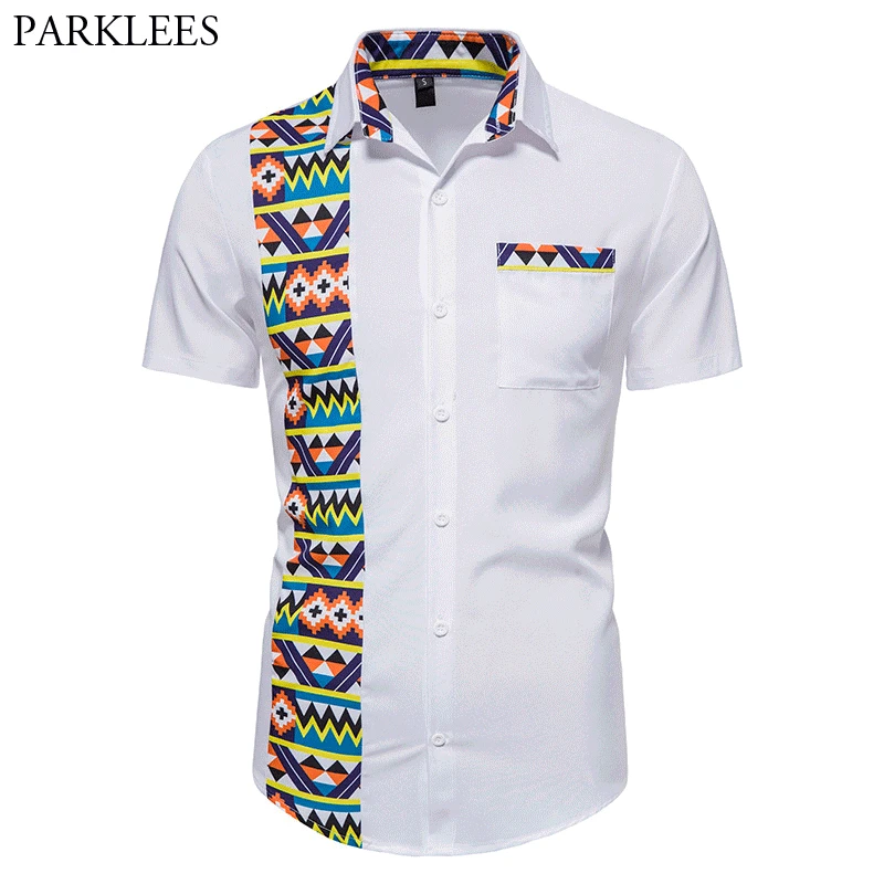Parklees Casual African Patchwork Shirts for Men Dashiki Print Short Sleeve Button Up Mens Shirts Africa Tribal Clothing Chemise
Parklees Casual African Patchwork Shirts for Men Dashiki Print Short Sleeve Button Up Mens Shirts Africa Tribal Clothing Chemise