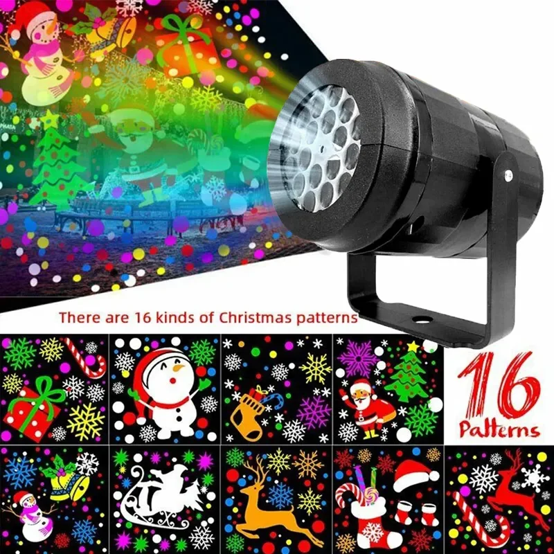16 Pattern LED Snowflake Light Christmas Projector Party Lights Stage Lights Rotating Outdoor Festive Lighting Decoration
16 Pattern LED Snowflake Light Christmas Projector Party Lights Stage Lights Rotating Outdoor Festive Lighting Decoration