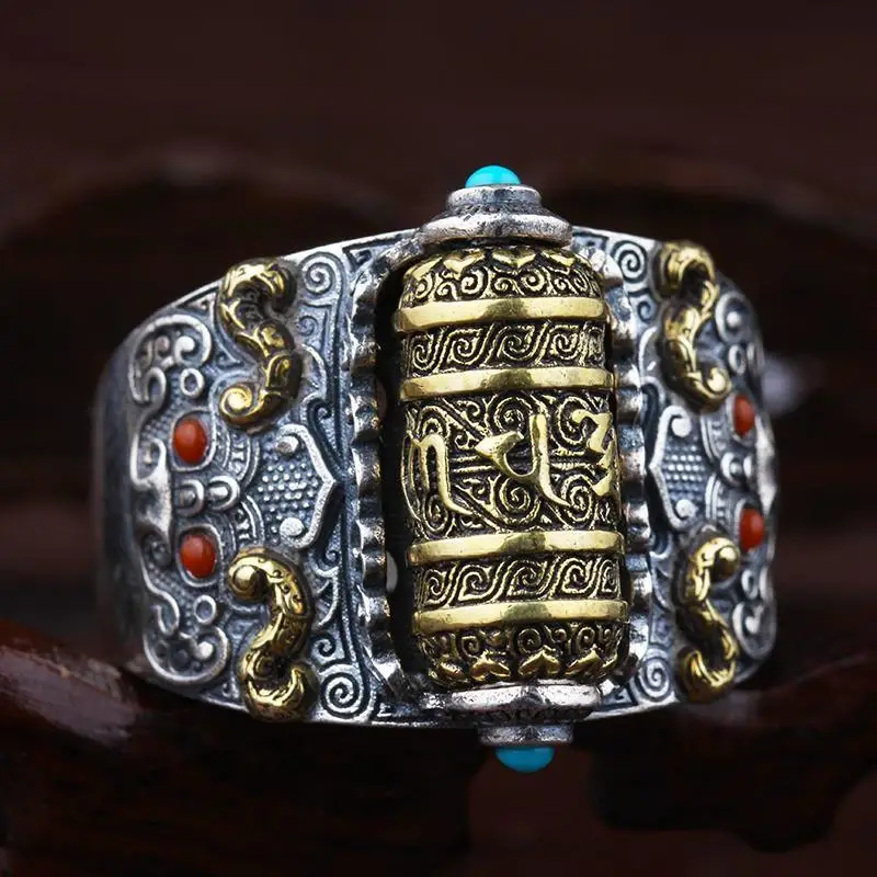 RetroSen Lucky Charm Silver Ring Men Trendy Personality Vintage Unmarried Ring Rotatable Luck Party Collocation Send A Gift
RetroSen Lucky Charm Silver Ring Men Trendy Personality Vintage Unmarried Ring Rotatable Luck Party Collocation Send A Gift