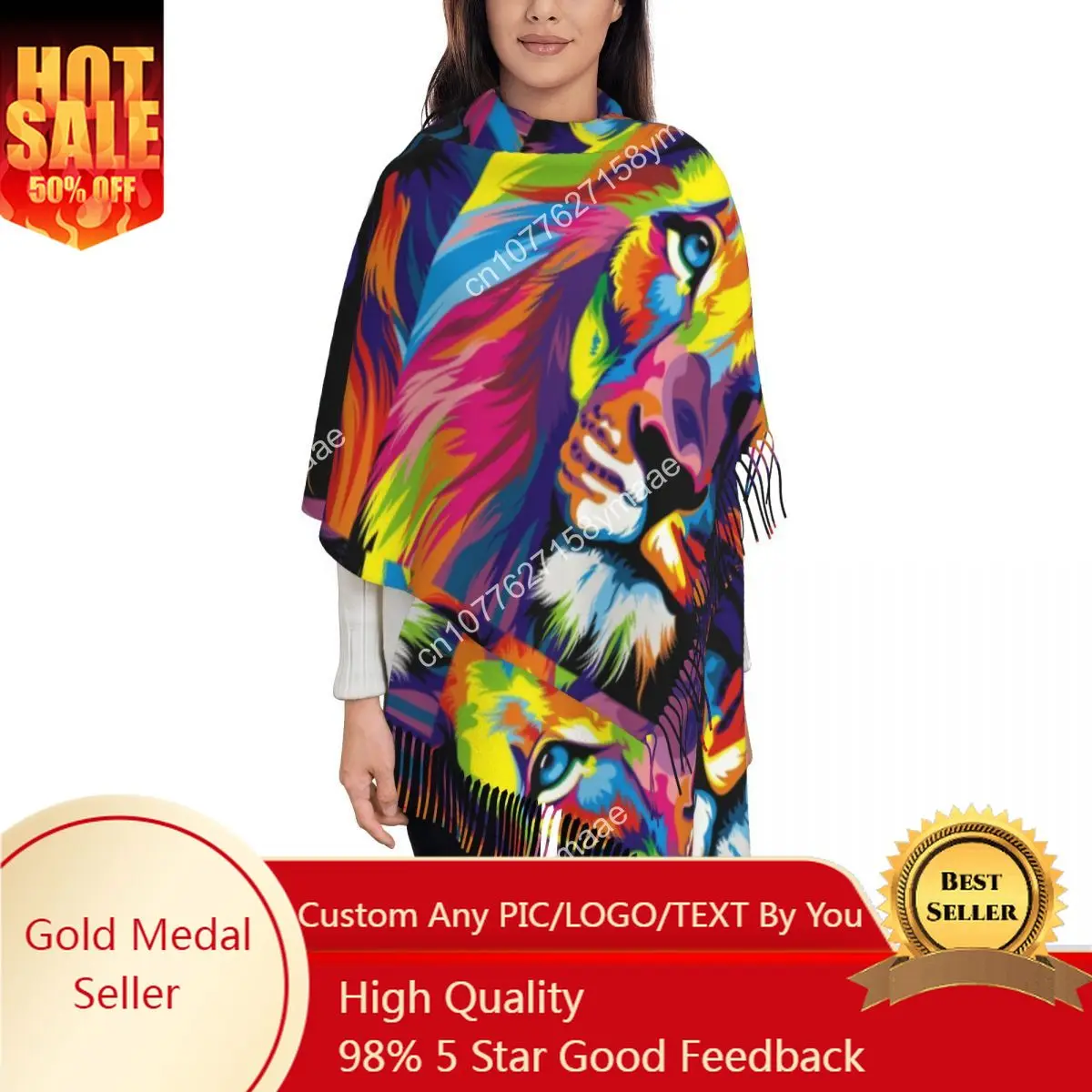 Womens Scarf with Tassel Banksy Rainbow Lion Graffiti Pop Art Large Super Soft Shawl and Wrap Gifts Pashmina Scarves
Womens Scarf with Tassel Banksy Rainbow Lion Graffiti Pop Art Large Super Soft Shawl and Wrap Gifts Pashmina Scarves