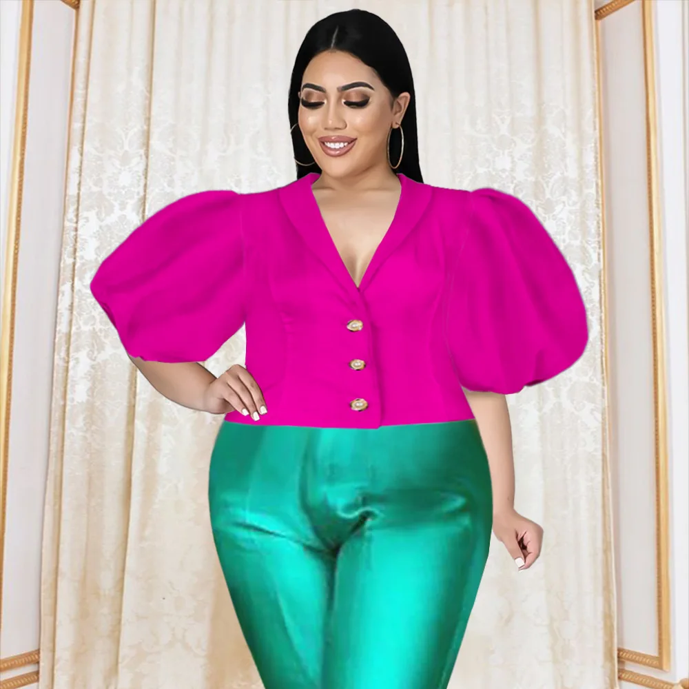 Women's Blouse Lantern Sleeve Pearl Button Elegant High Waist Slim Shirt Top OL Commuter Elegant Blouse 2022 New Summer
Women's Blouse Lantern Sleeve Pearl Button Elegant High Waist Slim Shirt Top OL Commuter Elegant Blouse 2022 New Summer