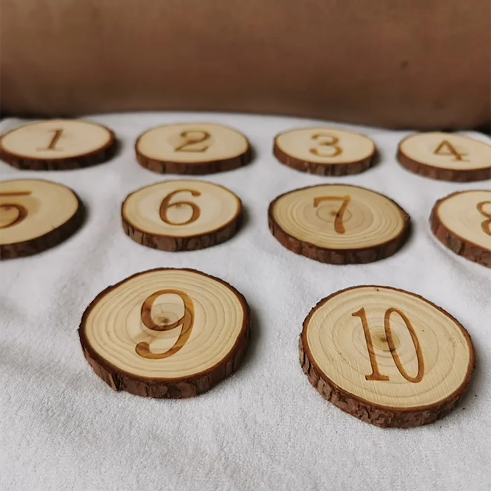 20Pcs Custom Wood Log Slice for Birthday Wedding Table Decorations Engraved Name or Table Number Rustic Wedding Party Place Tags
20Pcs Custom Wood Log Slice for Birthday Wedding Table Decorations Engraved Name or Table Number Rustic Wedding Party Place Tags