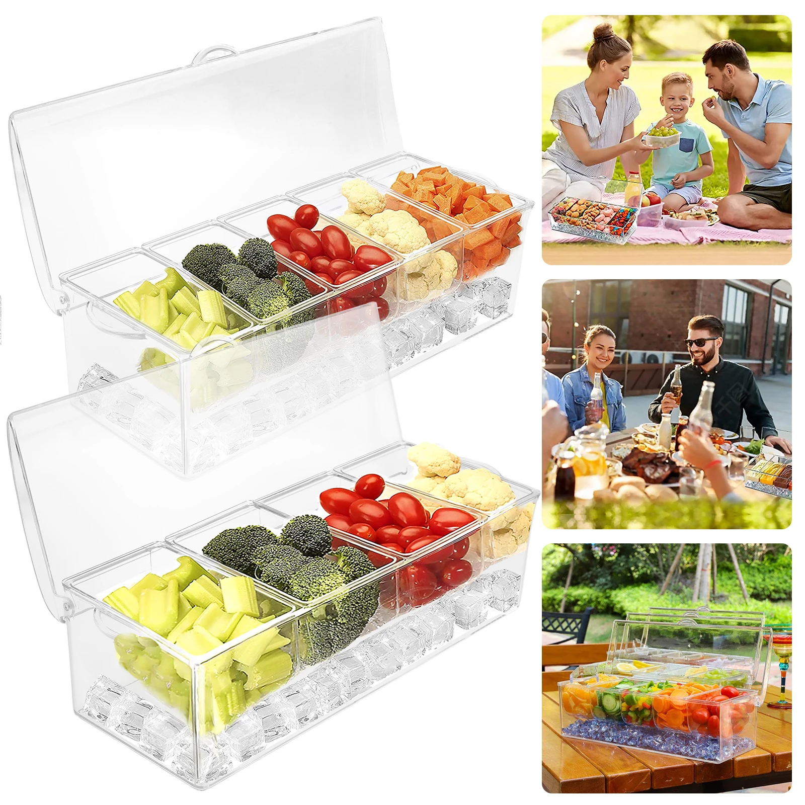 4/5 With Condiment Chilled Tray Removable Grade Caddy Compartments Serving Server Condiment Lid Fruit Food Clear Reusable
4/5 With Condiment Chilled Tray Removable Grade Caddy Compartments Serving Server Condiment Lid Fruit Food Clear Reusable