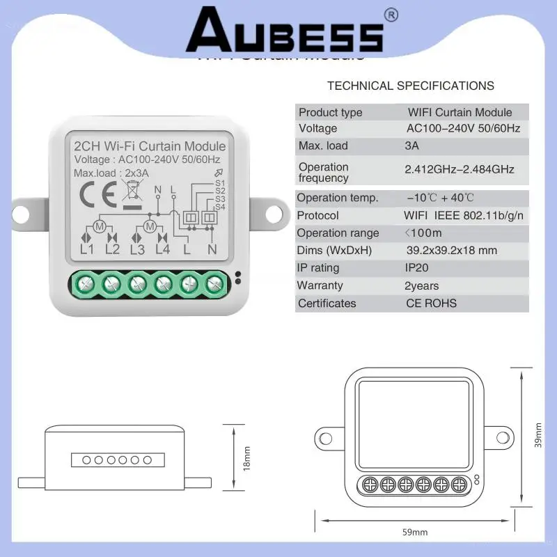 Group-control Function Wifi Curtain Switch Ac100-240v Work With Alexa Google Home Tuya Curtain Module Blind Switch Voice Control
Group-control Function Wifi Curtain Switch Ac100-240v Work With Alexa Google Home Tuya Curtain Module Blind Switch Voice Control