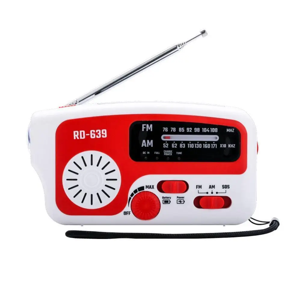 Emergency AM/FM Radio Solar Powered Hand Crank Phone Charger Multi-purpose LED Flashlight For Outdoor Camping 
Emergency AM/FM Radio Solar Powered Hand Crank Phone Charger Multi-purpose LED Flashlight For Outdoor Camping