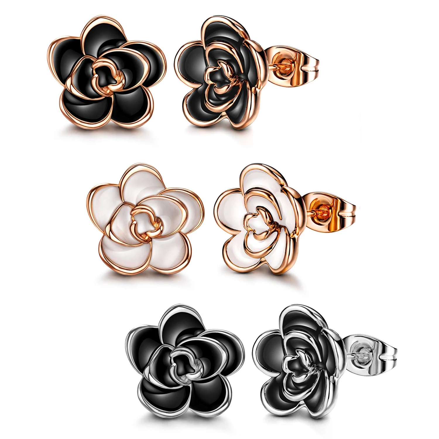 3 Pair Stud Earrings Set for Women Luxury Alloy Fashion Jewelry 2022 New 18K Gold Plated Black Rose Flower Stud Earrings Elegant
3 Pair Stud Earrings Set for Women Luxury Alloy Fashion Jewelry 2022 New 18K Gold Plated Black Rose Flower Stud Earrings Elegant