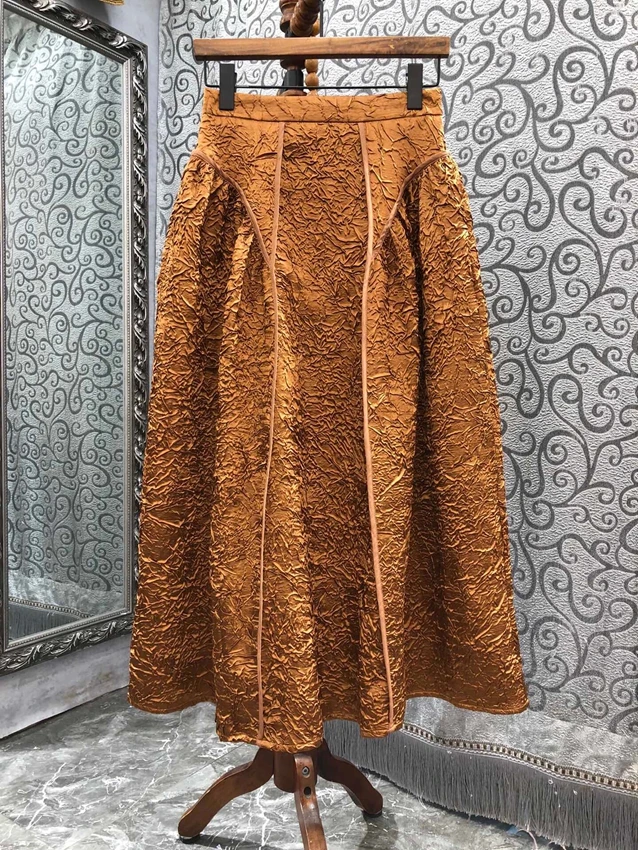 2022 new women's fashion sexy pleated bubble fabric very profile puffy long skirt skirt 906 
2022 new women's fashion sexy pleated bubble fabric very profile puffy long skirt skirt 906