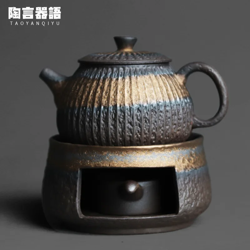 Rock mine pottery clay retro pottery vertical pattern hand-held teapot warm tea set candle bottom furnace kiln becomes bronzing
Rock mine pottery clay retro pottery vertical pattern hand-held teapot warm tea set candle bottom furnace kiln becomes bronzing
