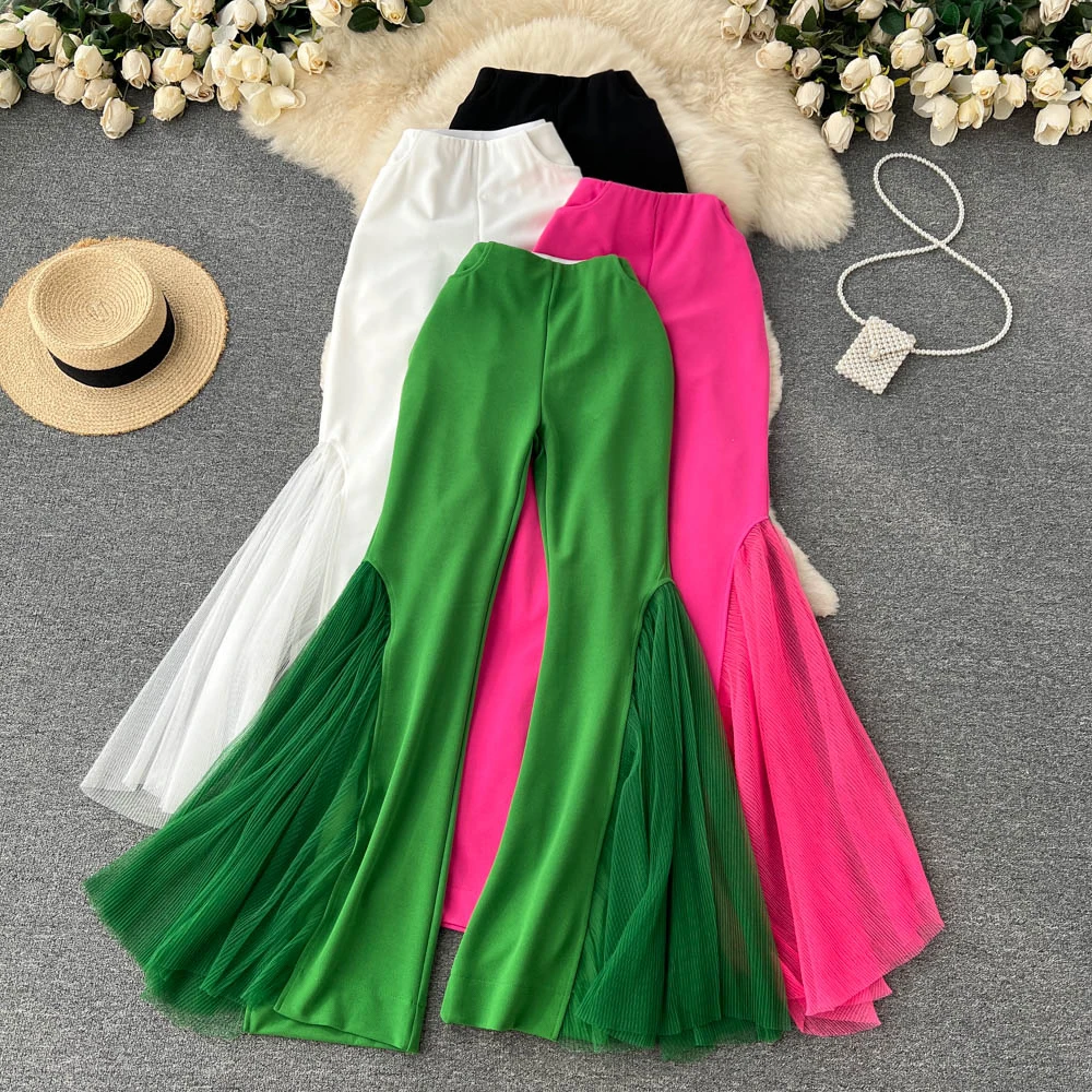 VANOVICH European and American Fashion Pants Summer Women's Gauze Patchwork Temperament Solid Color Long Dance Flare Pants
VANOVICH European and American Fashion Pants Summer Women's Gauze Patchwork Temperament Solid Color Long Dance Flare Pants