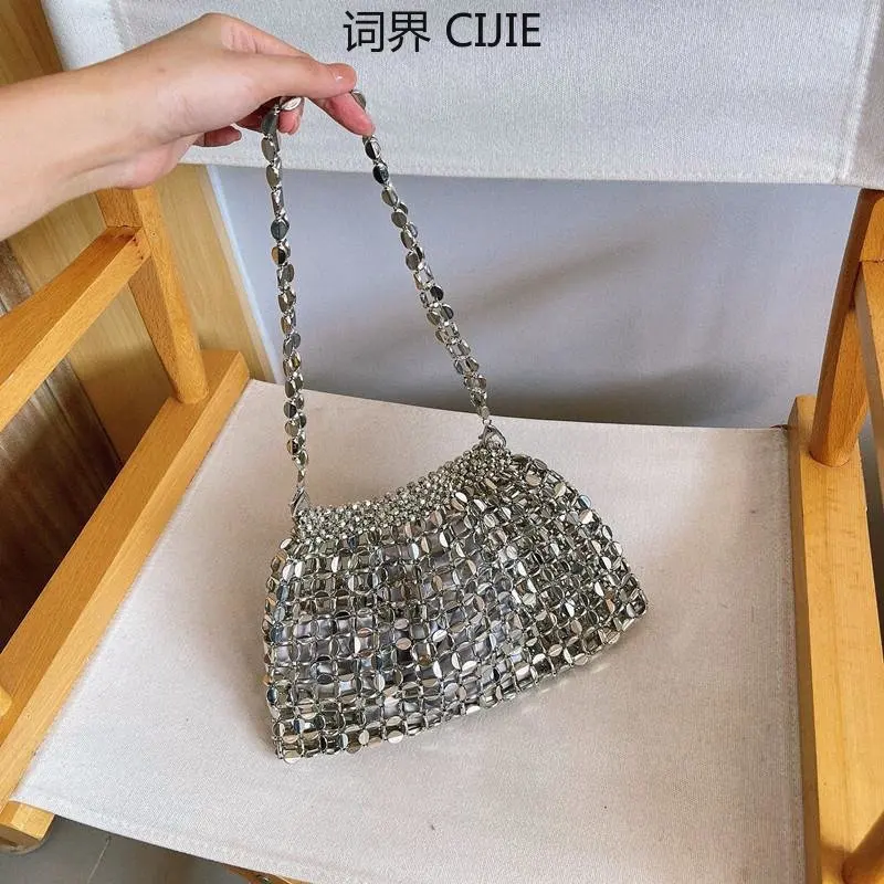 CIJIE Shiny Handmade Beaded Real Bag Metallic Sequin Bag Shoulder Underarm Bag Crossbody Bag
CIJIE Shiny Handmade Beaded Real Bag Metallic Sequin Bag Shoulder Underarm Bag Crossbody Bag