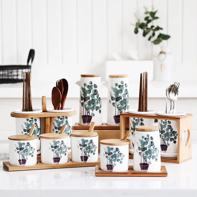 Nordic Green Plant Printed Ceramic Seasoning Bottle Chopstick Storage Box Oil Pot Salt Shaker Set Spice Jar Kitchen Cooking Tool
Nordic Green Plant Printed Ceramic Seasoning Bottle Chopstick Storage Box Oil Pot Salt Shaker Set Spice Jar Kitchen Cooking Tool