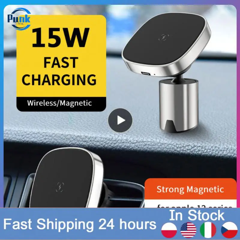 

For Iphone 13 12 Wireless Charger Mount 15w Aluminium Wireless Charger Universal Magnetic Phone Holder Fast Charging