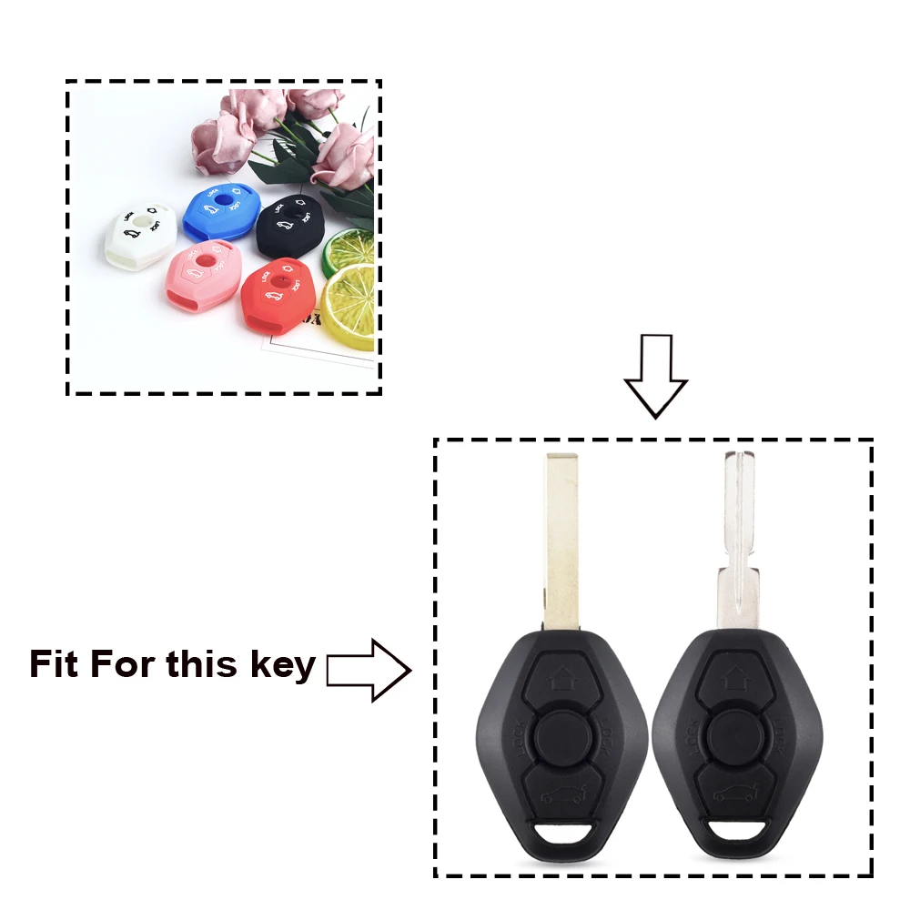 Силиконовый чехол KEYYOU для ключей BMW EWS System X3 Z3 X5 Z4 1/3/5/7 Series E60 E61 E63 E64 E81 E83 E36 E39 E46 E38 E53 |