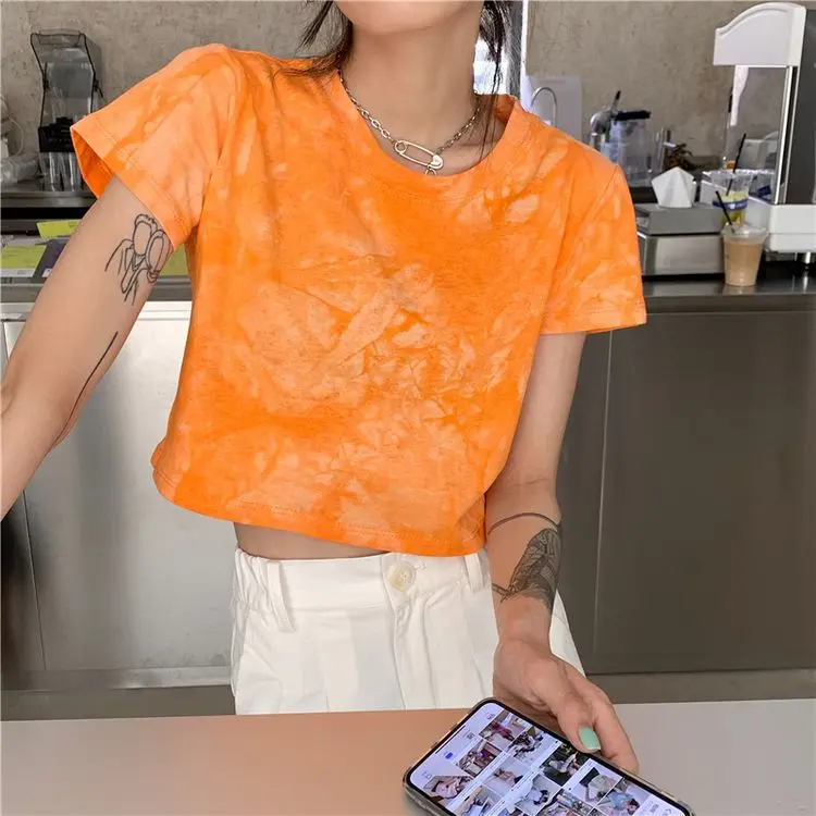 Summer women's short-sleeved vintage Chic Female t-shirt harajuku Streetwear Y2k Top tie-dye short Oversized Ins Tshirts clothes
Summer women's short-sleeved vintage Chic Female t-shirt harajuku Streetwear Y2k Top tie-dye short Oversized Ins Tshirts clothes