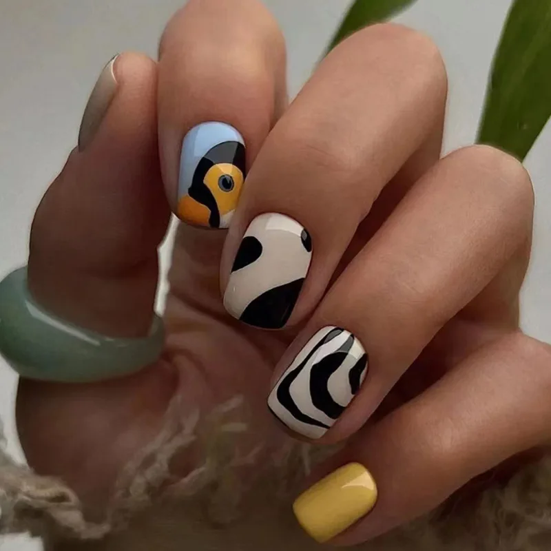 24PCS Cute Short Animal Press on Nail for Women Girl Penguin Stripes False Nails Kawaii Art Full Cover Coffin Stick on Nail
24PCS Cute Short Animal Press on Nail for Women Girl Penguin Stripes False Nails Kawaii Art Full Cover Coffin Stick on Nail