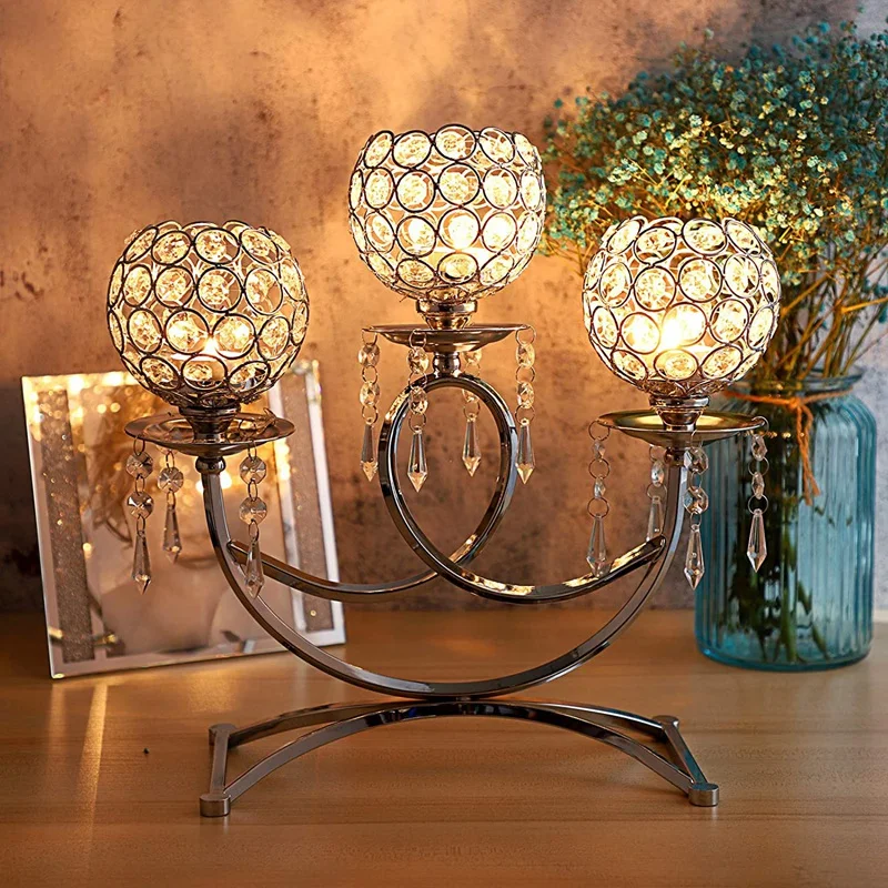 3 Arms Crystal Candle Holders Bowls Candle Stand Ornaments for Wedding Dining Table Christmas Party Home Decoration
3 Arms Crystal Candle Holders Bowls Candle Stand Ornaments for Wedding Dining Table Christmas Party Home Decoration