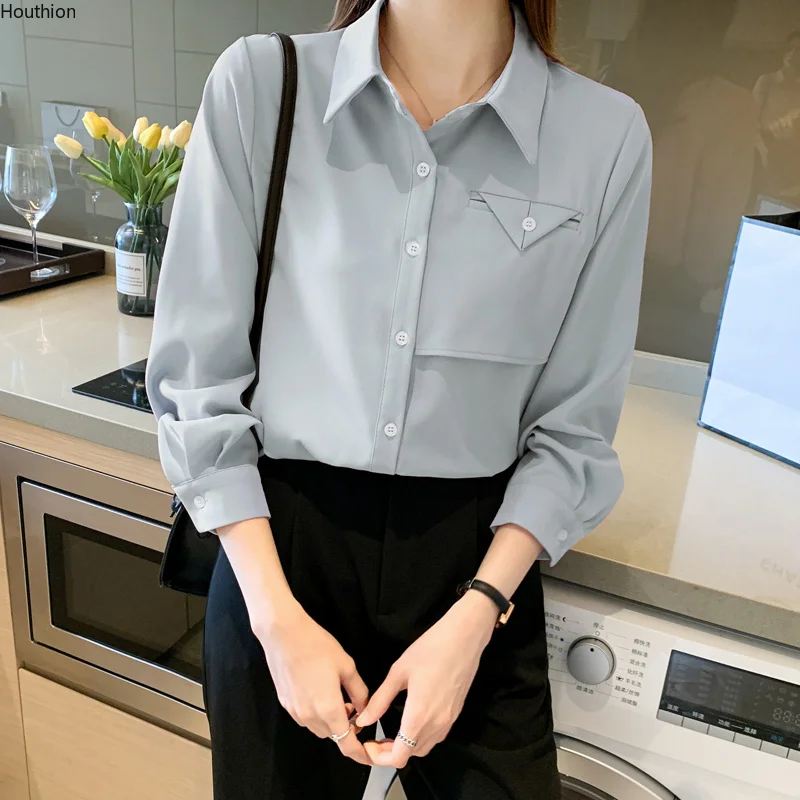 Chiffon Loose Women's Blouses Long Sleeve Top New Casual Shirt Spring/autumn Fashion Solid Color Buttons
Chiffon Loose Women's Blouses Long Sleeve Top New Casual Shirt Spring/autumn Fashion Solid Color Buttons