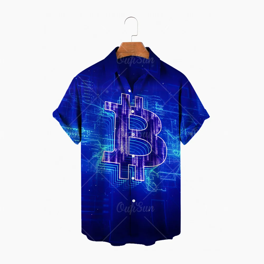 Men's Hawaiian Shirt Single Button Lapel Shirt Bitcoin 3D Printed Short Sleeve Shirt Casual Beach Top 2022
Men's Hawaiian Shirt Single Button Lapel Shirt Bitcoin 3D Printed Short Sleeve Shirt Casual Beach Top 2022