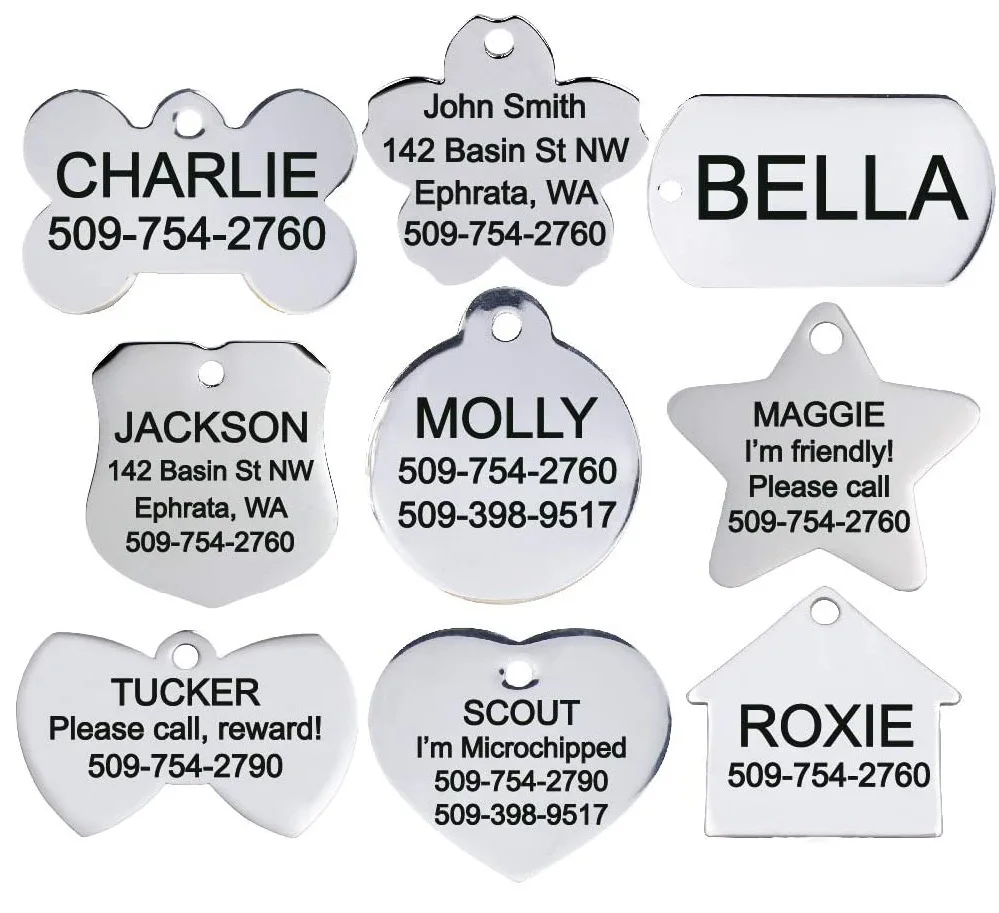 50pcs Stainless Steel Pet ID Tags custom Personalized Dog Tags Nameplate Anti-lost Pendant
50pcs Stainless Steel Pet ID Tags custom Personalized Dog Tags Nameplate Anti-lost Pendant