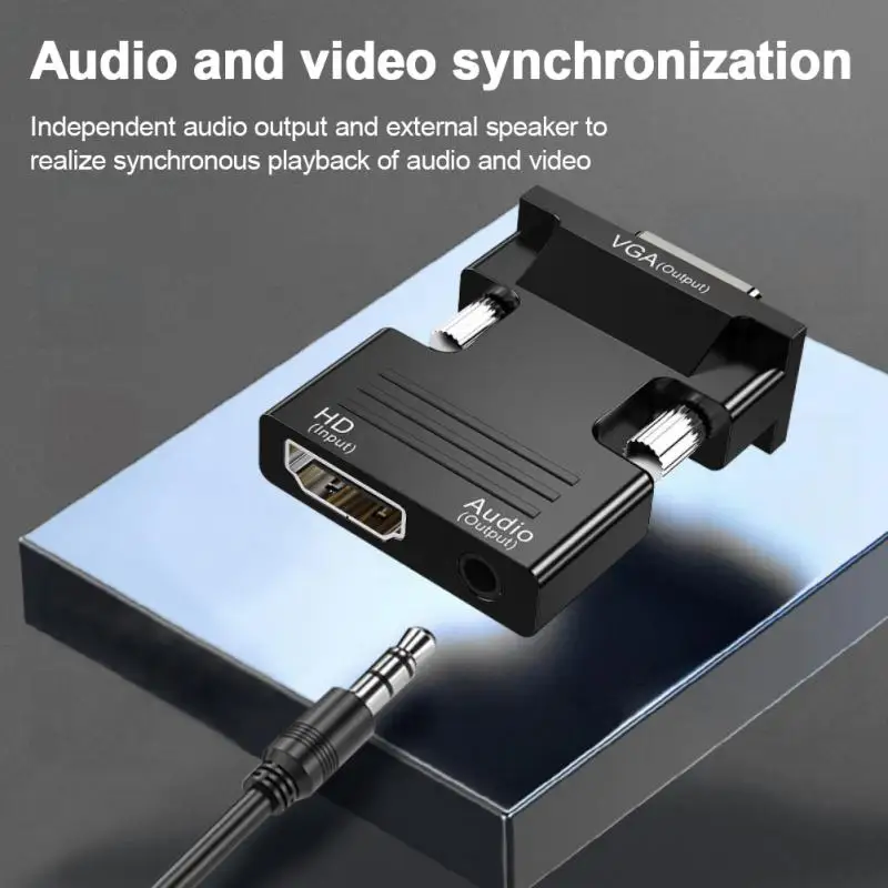 New Portable Mini VGA To HDMI-compatible Converter VGA HDMI Video Box Audio Adapter 1080P For Notebook PC HDTV Projector TV
New Portable Mini VGA To HDMI-compatible Converter VGA HDMI Video Box Audio Adapter 1080P For Notebook PC HDTV Projector TV