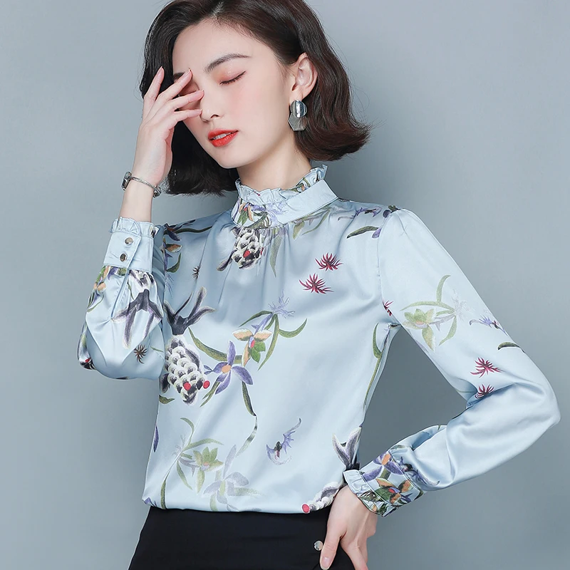 Silk Printing Women's Blouse Girl's Shirt Summer Fashion Loose O-neck Long Sleeve Top Casual Korean Style Female Clothing
Silk Printing Women's Blouse Girl's Shirt Summer Fashion Loose O-neck Long Sleeve Top Casual Korean Style Female Clothing