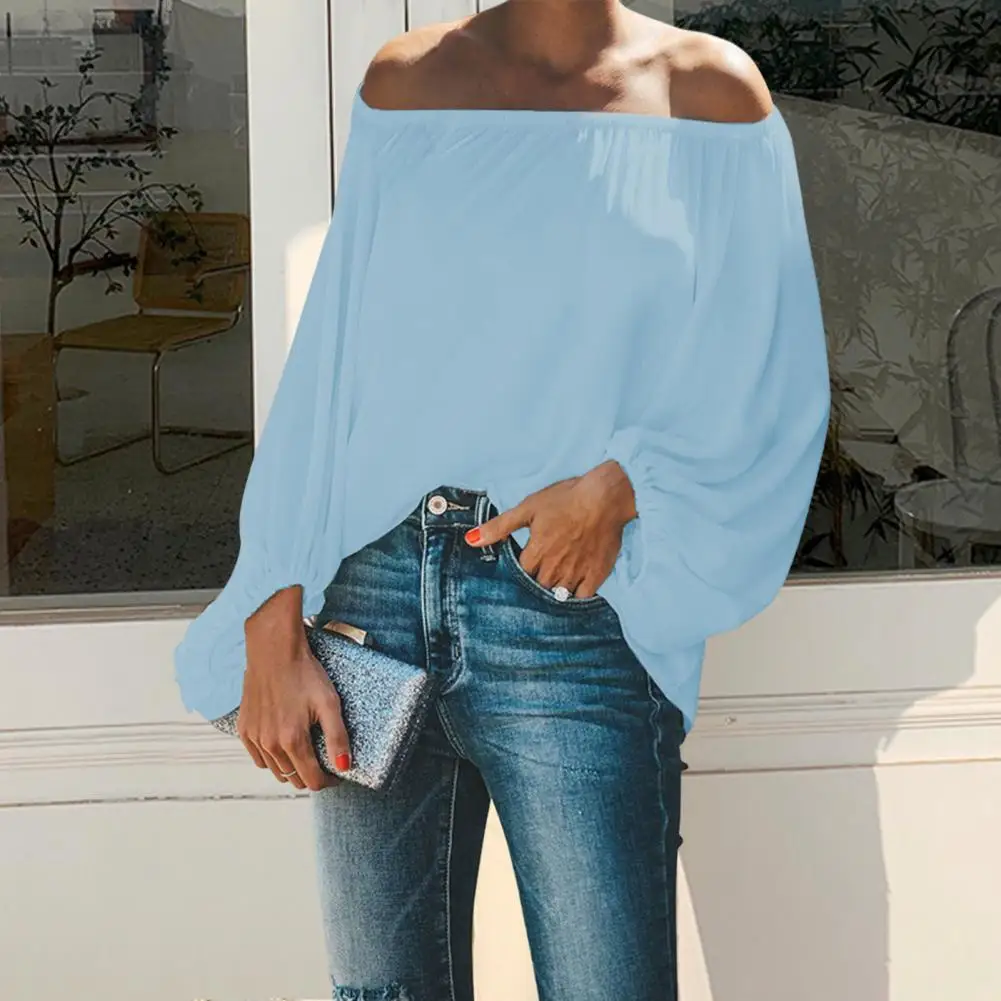 Women Shirt Off Shoulder Solid Color Breathable Spring Autumn Lantern Long Sleeve Women Blouse Daily Clothing Женская Рубашка
Women Shirt Off Shoulder Solid Color Breathable Spring Autumn Lantern Long Sleeve Women Blouse Daily Clothing Женская Рубашка