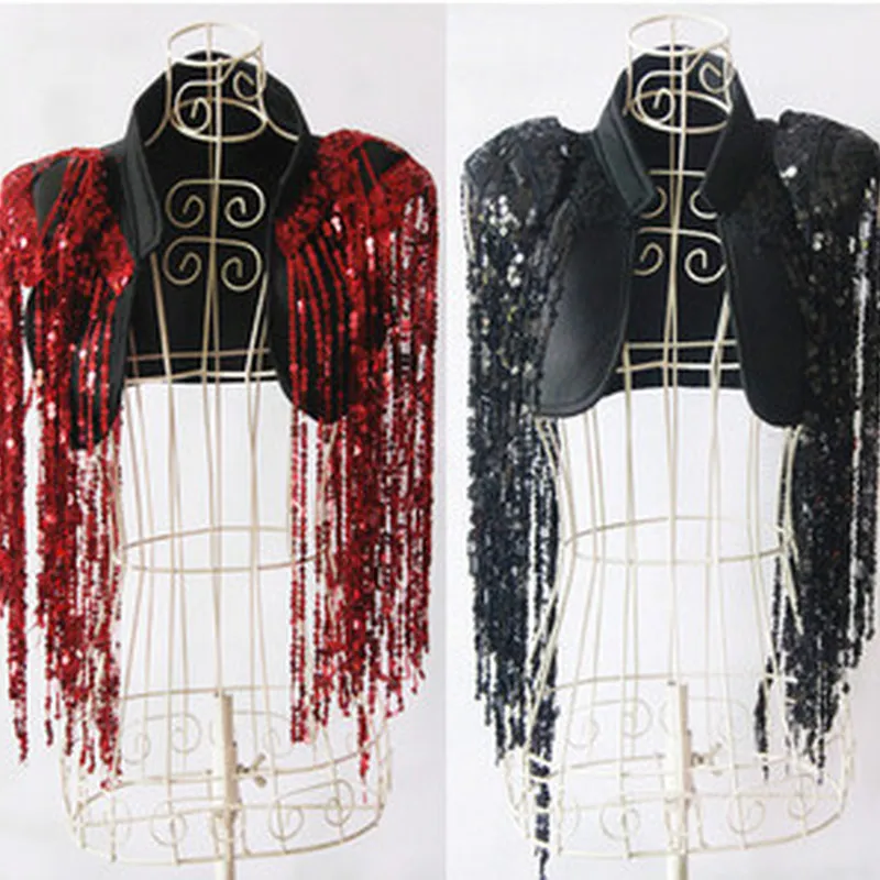 

Ds Costume Jazz Dance Female Singer Coat Fashion Sequins Shawl Sequined Tassel Top DJ Performance Dance Stage Costume Top Short