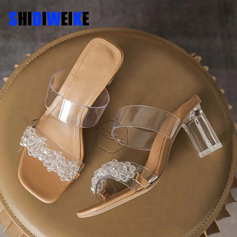 7cm Summer High Heels Women Shoes Fashion Transparent Heels Sexy Hollow Breathable Slippers Square Toe Female Clear Heels Slides
7cm Summer High Heels Women Shoes Fashion Transparent Heels Sexy Hollow Breathable Slippers Square Toe Female Clear Heels Slides