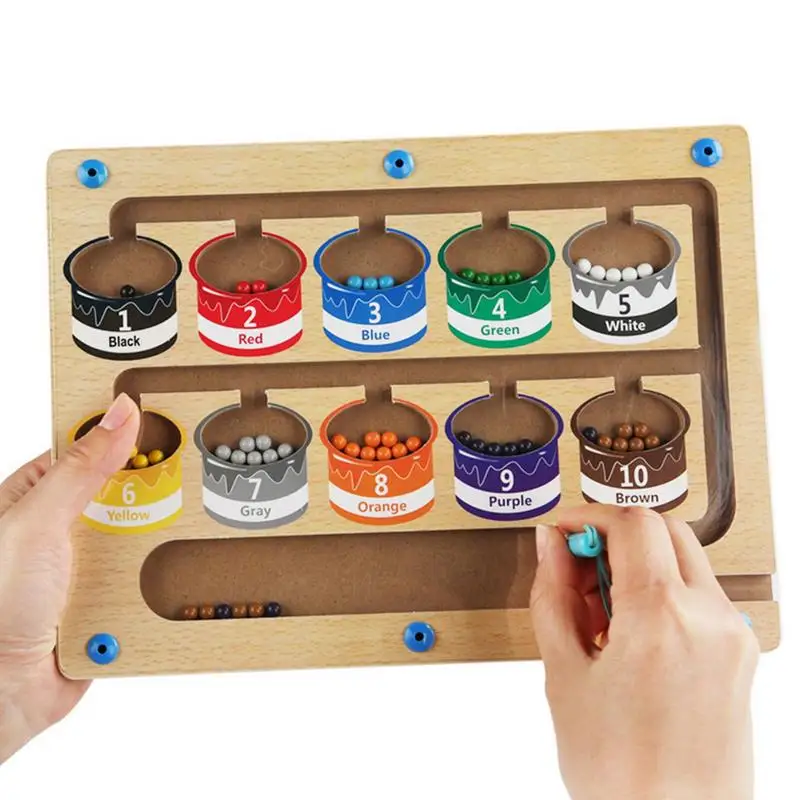 Montessori Toy Wooden Magnet Puzzle Board with 55 Beads Fine Motor Skills Counting and Color Recognition Early Education Toys
Montessori Toy Wooden Magnet Puzzle Board with 55 Beads Fine Motor Skills Counting and Color Recognition Early Education Toys