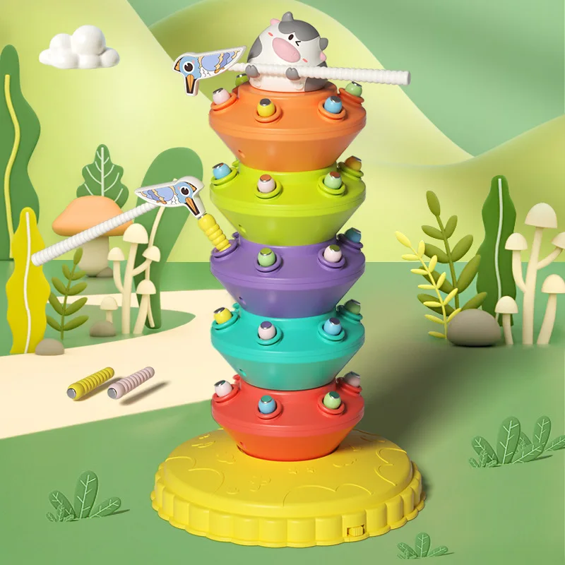 Игрушка Монтессори для детей вращающаяся игрушка Поймай насекомого дерево