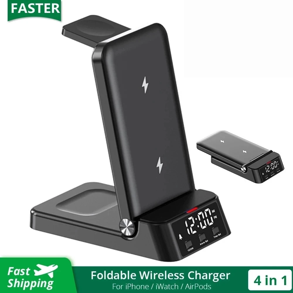 15W 4 in 1 Wireless Charger Stand Foldable For iPhone 14 13 12 11 Samsung Galaxy Watch 3 4 5 Pro Fast Charging Dock Station
15W 4 in 1 Wireless Charger Stand Foldable For iPhone 14 13 12 11 Samsung Galaxy Watch 3 4 5 Pro Fast Charging Dock Station