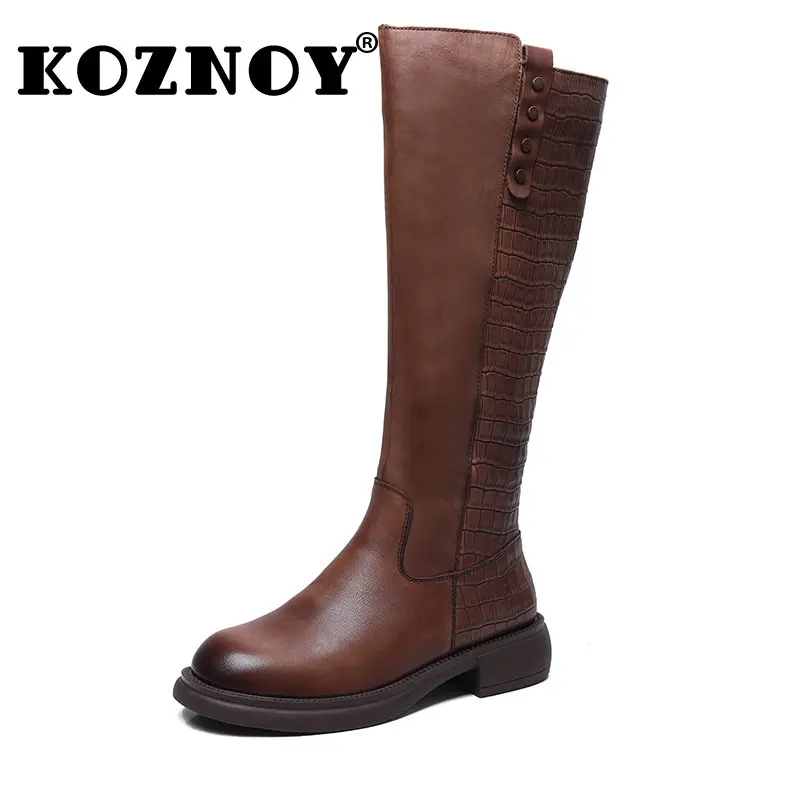 Koznoy 4cm Natural Cow Genuine Leather Zipper Mid Calf Knee High Booties Women Chimney Autumn Flats Boots Ladies Fashion Shoes
Koznoy 4cm Natural Cow Genuine Leather Zipper Mid Calf Knee High Booties Women Chimney Autumn Flats Boots Ladies Fashion Shoes