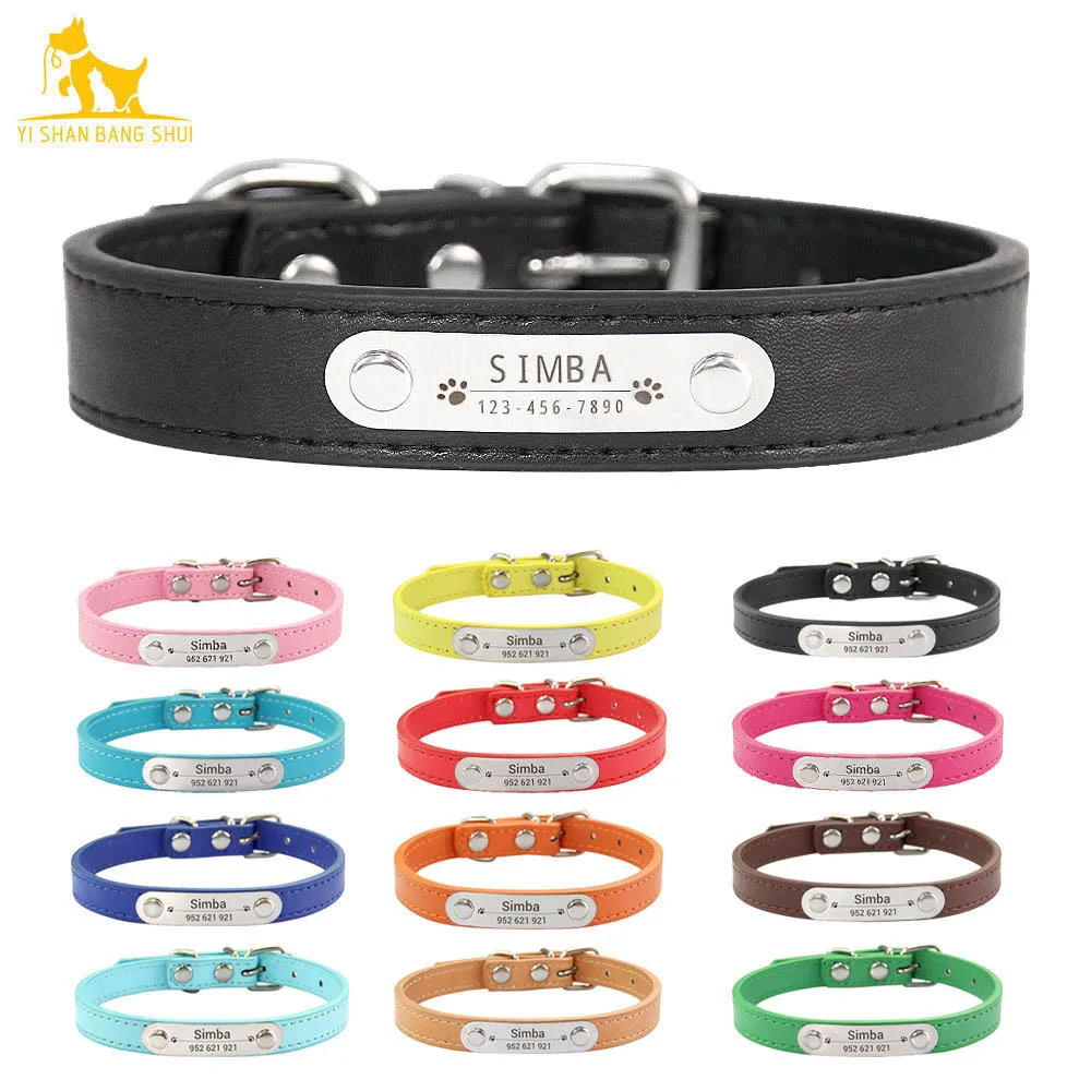 Personalized Dog Collar Name Carved ID Anti-lost Solid PU Leather Collar For Small Medium Large Dogs Puppy Cat Pet Supplies Pink
Personalized Dog Collar Name Carved ID Anti-lost Solid PU Leather Collar For Small Medium Large Dogs Puppy Cat Pet Supplies Pink