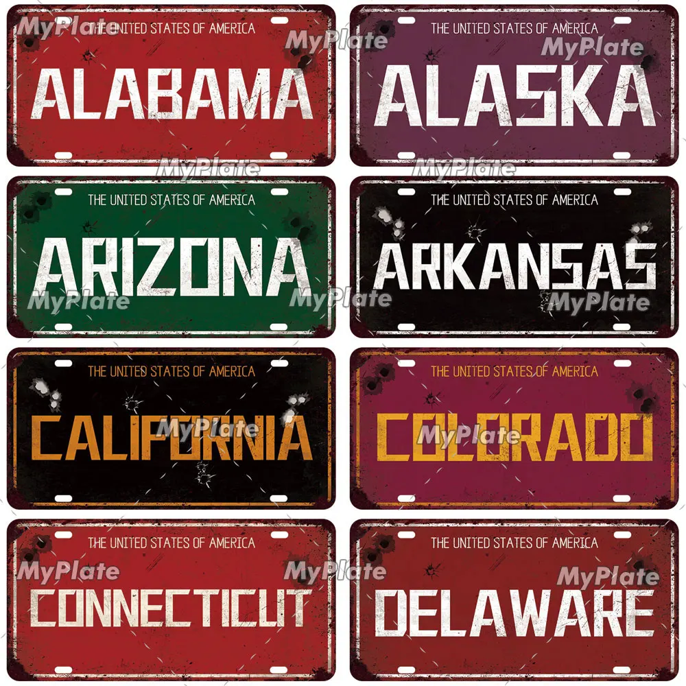 Vintage Retro USA State Licenses Plate Metal Sign Route Tin Sign Decor Poster Plaque Bar Pub Club Home Wall Decoration
Vintage Retro USA State Licenses Plate Metal Sign Route Tin Sign Decor Poster Plaque Bar Pub Club Home Wall Decoration