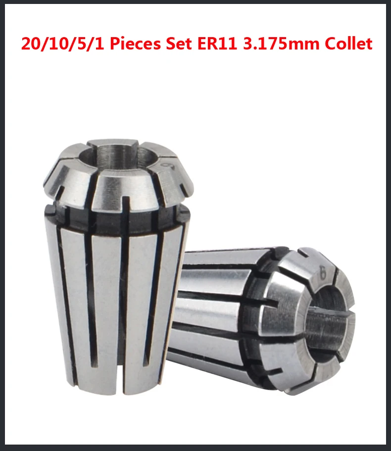 20 Pieces Set CNC Parts ER11 3.175mm Collet for CNC Router Engraving Machine Accessories 10 Pieces Set Collets Clamping Tools
20 Pieces Set CNC Parts ER11 3.175mm Collet for CNC Router Engraving Machine Accessories 10 Pieces Set Collets Clamping Tools
