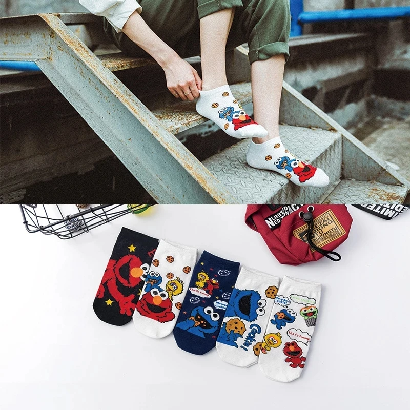 Оригинальные Симпатичные хлопковые носки для косплея с мультяшным рисунком Elmo