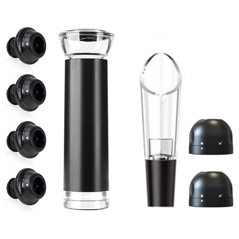 Wine Stopper,Wine Saver Pump With 4 Wine Stoppers With Date Marker,Champagne Stopper,Reusable Bottle Stopper,Wine Pourer
Wine Stopper,Wine Saver Pump With 4 Wine Stoppers With Date Marker,Champagne Stopper,Reusable Bottle Stopper,Wine Pourer