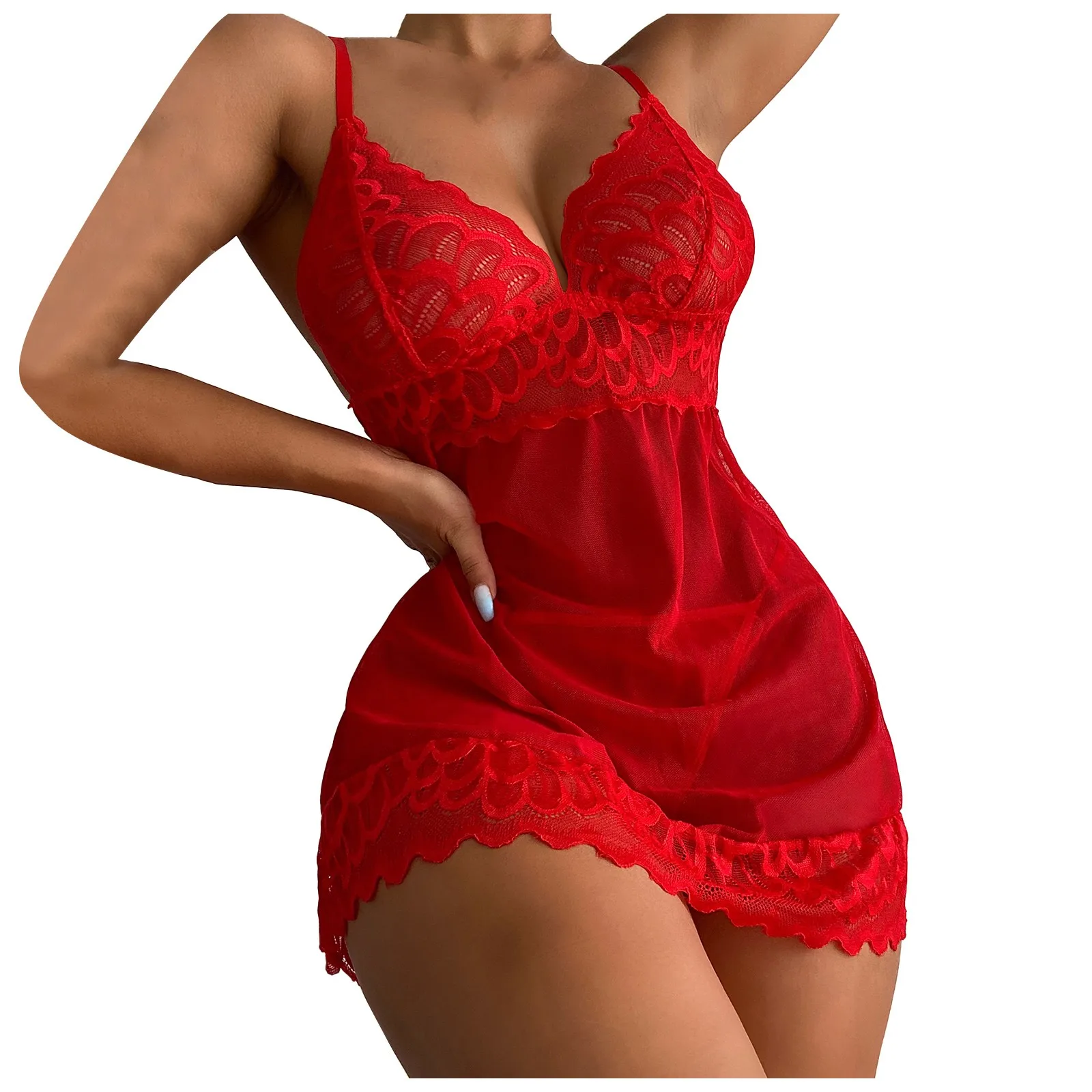 Sexy Pajamas Women's Silk Suspender Nightdress Lace Wireless Women's Bra Fashion Perspective Sling Slim Nightdress Intimates
Sexy Pajamas Women's Silk Suspender Nightdress Lace Wireless Women's Bra Fashion Perspective Sling Slim Nightdress Intimates