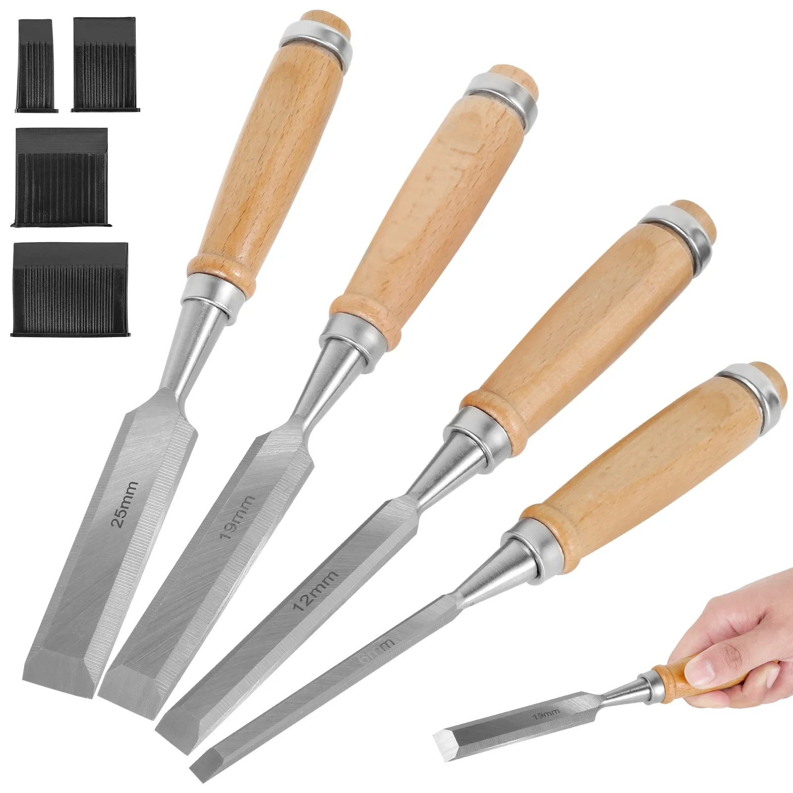 4Pcs Wood Chisels Set Sharp Chrome-Vanadium Steel Wood Carving Chisels with Beech Handles Ergonomic Wood Carving Tools
4Pcs Wood Chisels Set Sharp Chrome-Vanadium Steel Wood Carving Chisels with Beech Handles Ergonomic Wood Carving Tools