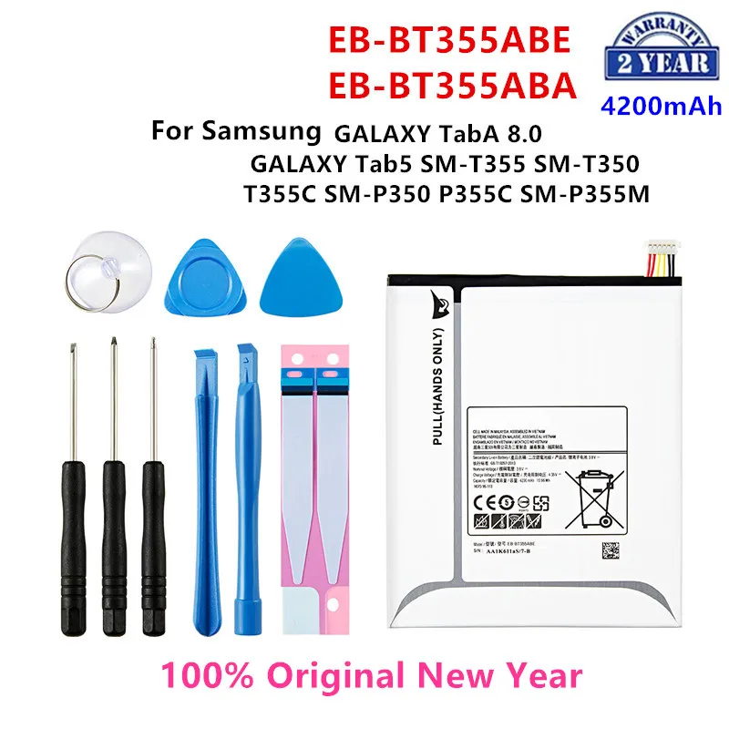SAMSUNG Orginal Tablet EB-BT355ABE EB-BT355ABA Battery For Samsung Galaxy TabA 8.0 Galaxy Tab5 T355/C T350/P350 P355C/M +Tools
SAMSUNG Orginal Tablet EB-BT355ABE EB-BT355ABA Battery For Samsung Galaxy TabA 8.0 Galaxy Tab5 T355/C T350/P350 P355C/M +Tools
