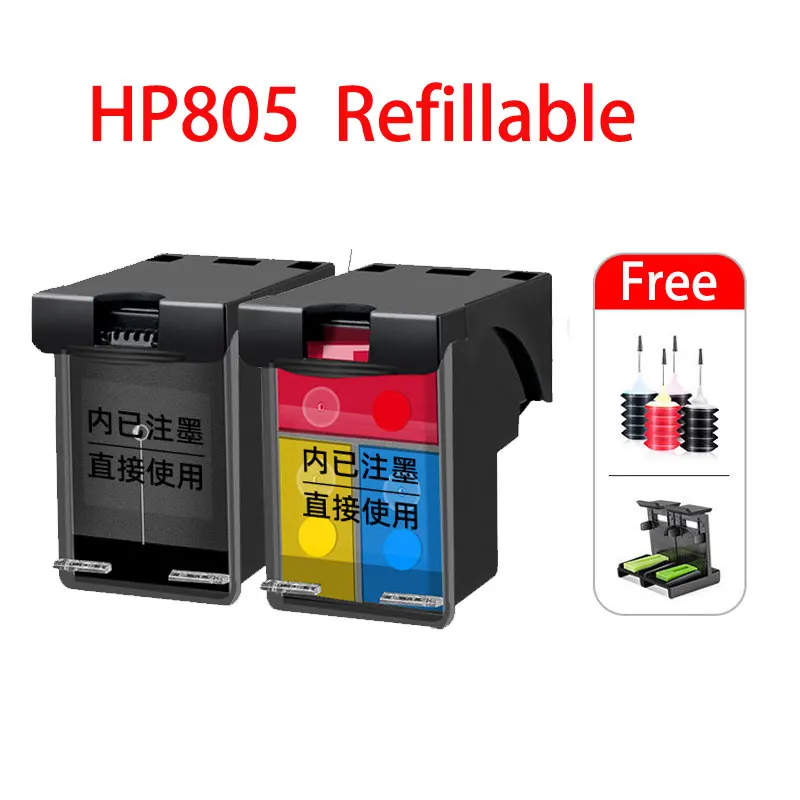 805 805XL Compatible Refillable Ink Cartridge Replacement For HP805 HP805XL 805XXL Deskjet 1210 1211 1212 1213 2330 2331 Printer
805 805XL Compatible Refillable Ink Cartridge Replacement For HP805 HP805XL 805XXL Deskjet 1210 1211 1212 1213 2330 2331 Printer