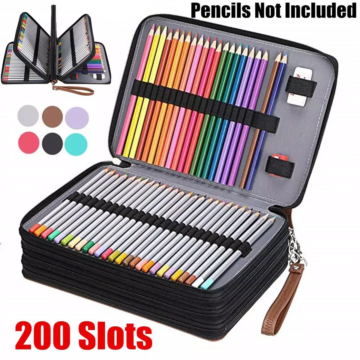 2022200 Slot Portable Colored Pencil Case Holder Waterproof Large Capacity PU Leather Pencil Bag Box For Student Gifts Art Suppl
2022200 Slot Portable Colored Pencil Case Holder Waterproof Large Capacity PU Leather Pencil Bag Box For Student Gifts Art Suppl