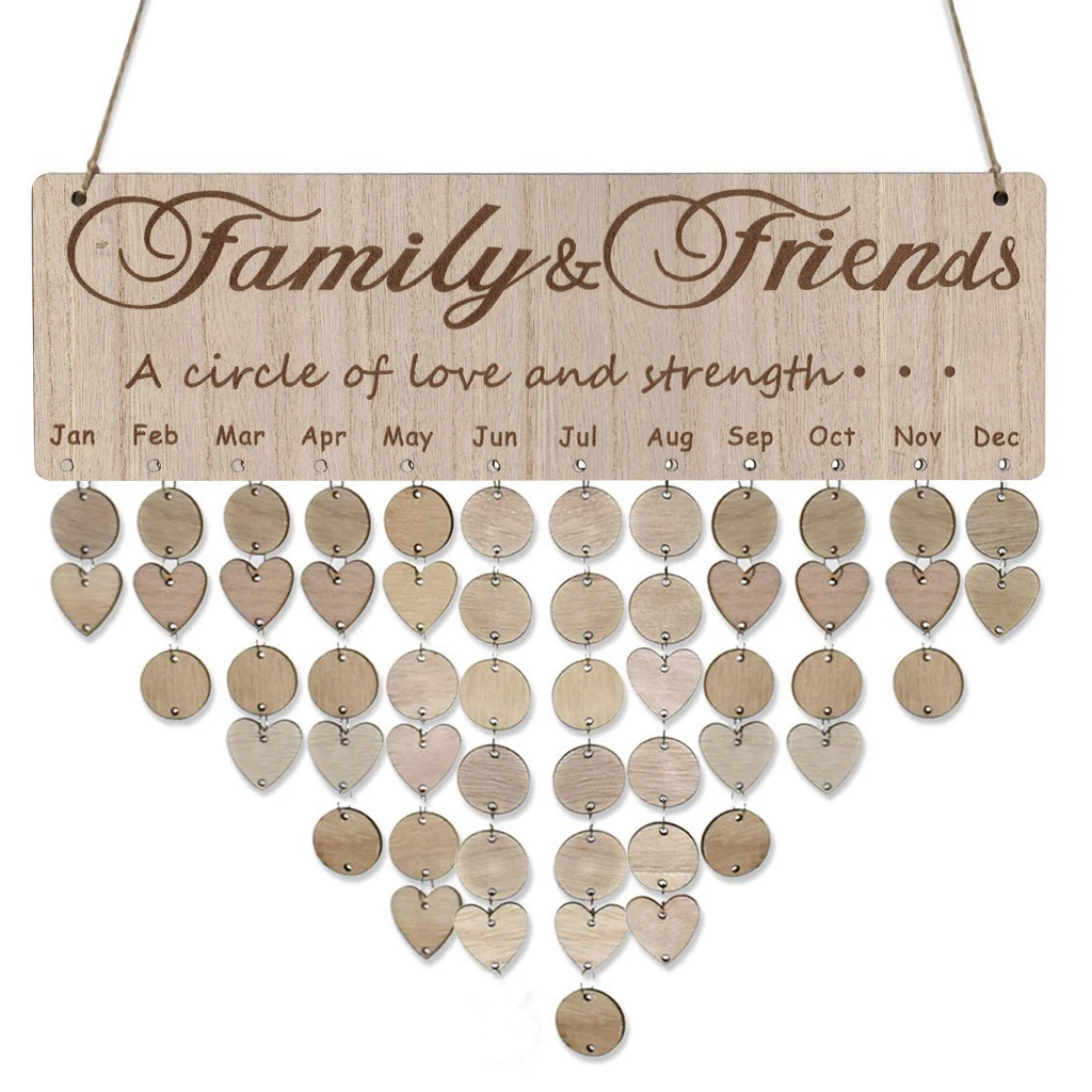 Friends Family Anniversary Reminder Wooden Calendar Hanging Plaque Party Home Decor Pendant Gifts Personalized Birthday Presents
Friends Family Anniversary Reminder Wooden Calendar Hanging Plaque Party Home Decor Pendant Gifts Personalized Birthday Presents