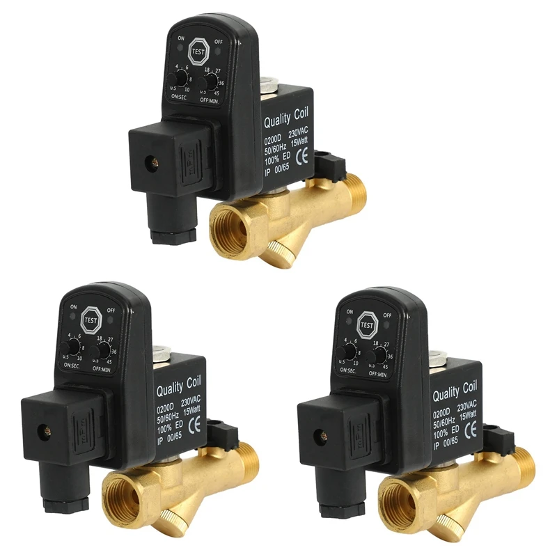 New 3X AC 220V 1/2Inch Electronic Timed 2Way Air Compressor Gas Tank Automatic Drain Valve
New 3X AC 220V 1/2Inch Electronic Timed 2Way Air Compressor Gas Tank Automatic Drain Valve