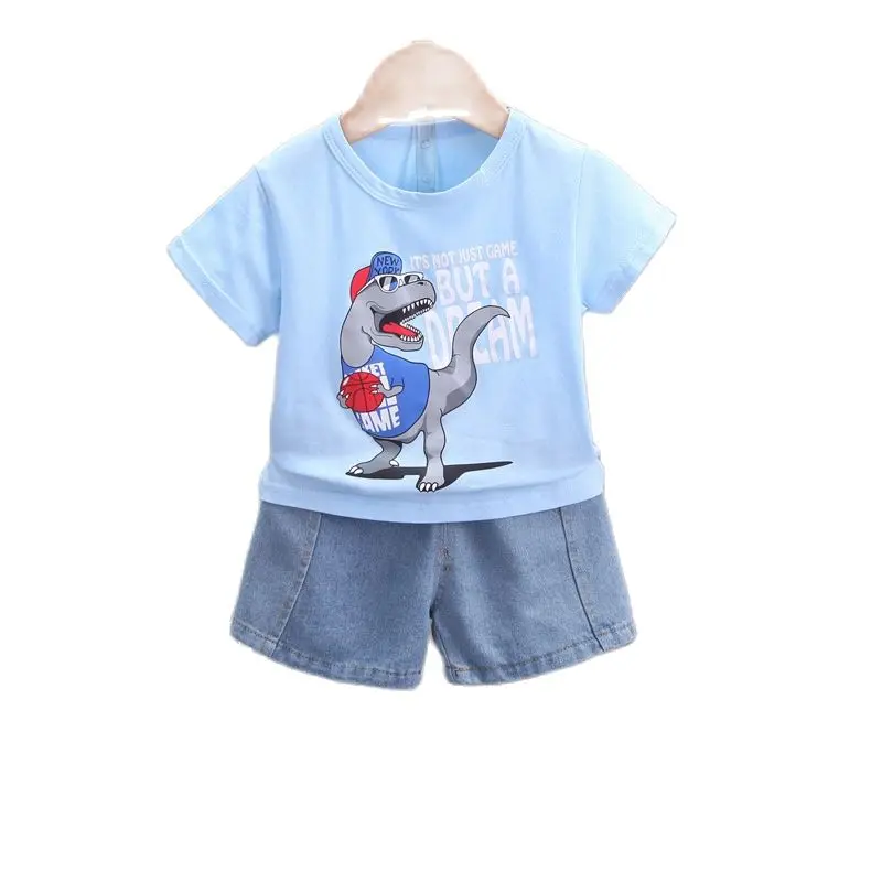 

LZH 2022, детская одежда, летний костюм для мальчиков, спортивная одежда с коротким рукавом для маленьких мальчиков, костюм из 2 предметов для де...