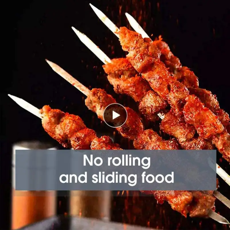 Skewers for Barbecue Reusable Grill Stainless Steel Skewers Shish Kebab BBQ Camping Flat Fork Gadgets Kitchen Accessories 
Skewers for Barbecue Reusable Grill Stainless Steel Skewers Shish Kebab BBQ Camping Flat Fork Gadgets Kitchen Accessories
