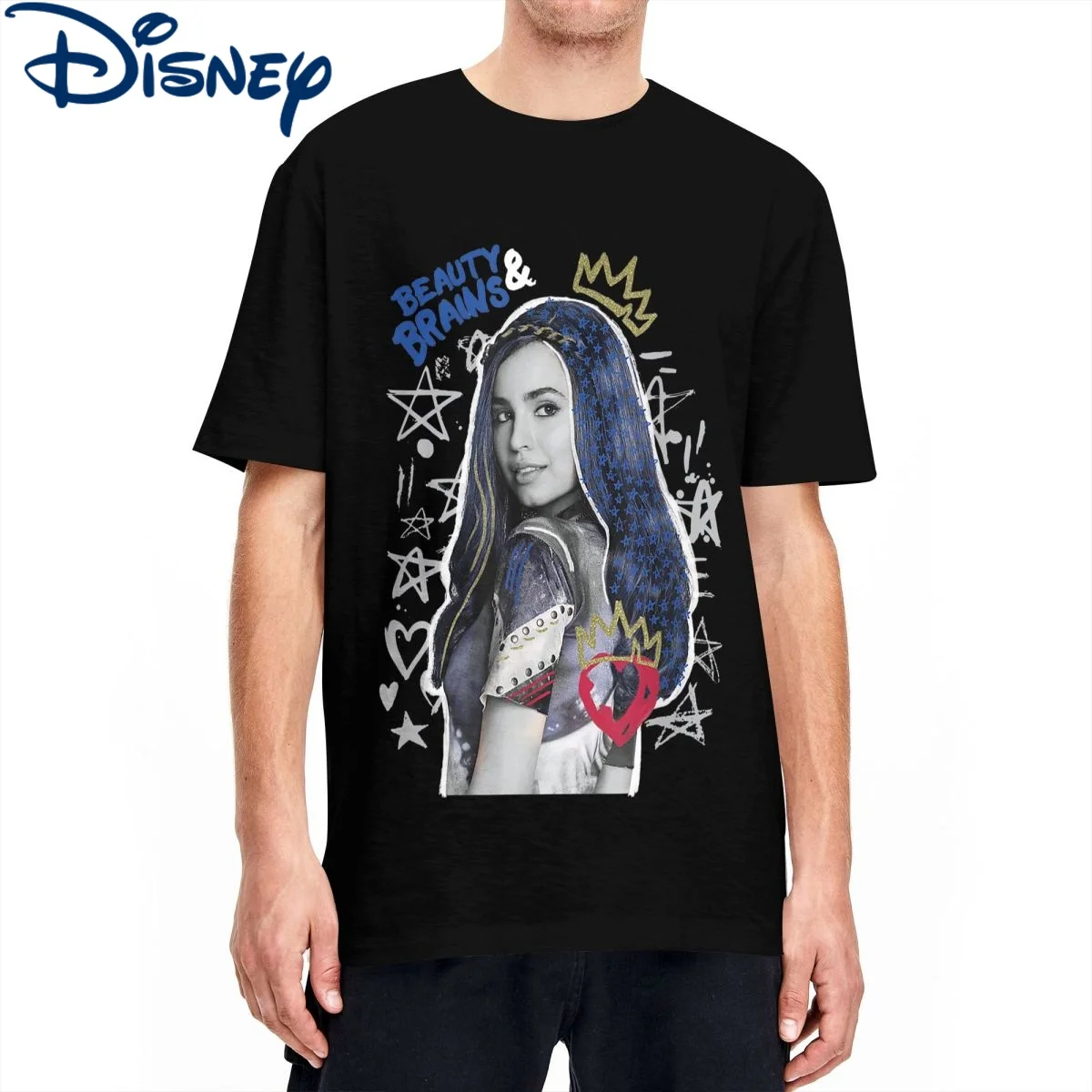Винтажная футболка для мужчин и женщин Disney Descendants 2 Evie Collage, футболки из 100% хлопка, футболка с коротким рукавом из фильма, одежда для взрослых
Винтажная футболка для мужчин и женщин Disney Descendants 2 Evie Collage, футболки из 100% хлопка, футболка с коротким рукавом из фильма, одежда для взрослых