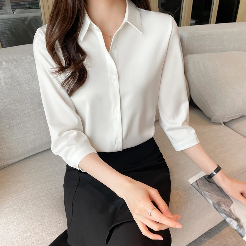 Women Fashion Female Clothing Single Breasted Shirt Women Seven - Point Sleeve Shirt Office Lady French Shirt Women Top 8119A
Women Fashion Female Clothing Single Breasted Shirt Women Seven - Point Sleeve Shirt Office Lady French Shirt Women Top 8119A