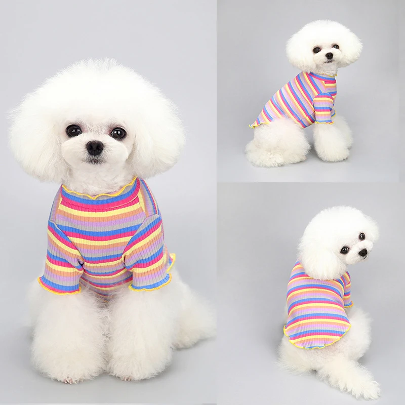 Pet Dog Clothes Puppy Vest T-shirt Shirt Cute Spring Pet Skirt Dress rainbow Striped Bottoming Shirt Dog Costume Puppy Clothes
Pet Dog Clothes Puppy Vest T-shirt Shirt Cute Spring Pet Skirt Dress rainbow Striped Bottoming Shirt Dog Costume Puppy Clothes